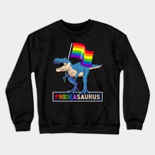 LGBT Gay Pride Flag Proud PRIDESAURUS Crewneck Sweatshirt